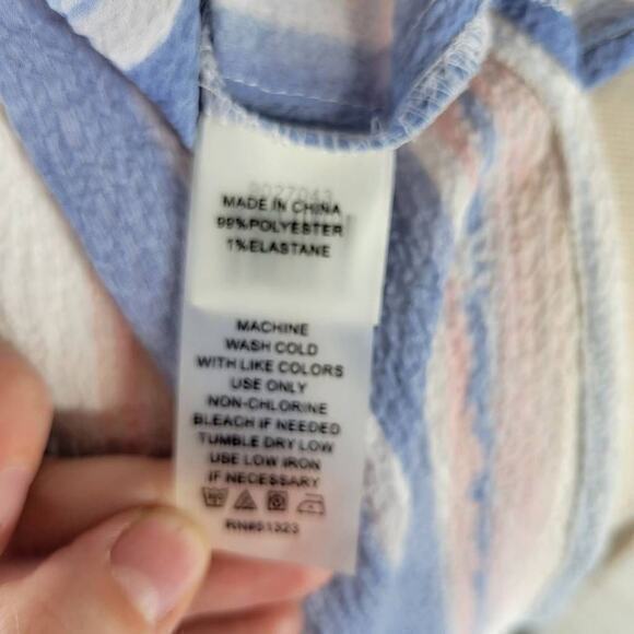 Two by Vince Camuto Pastel Striped Button Down Sleeveless Duster Cover Up Large - Picture 6 of 7